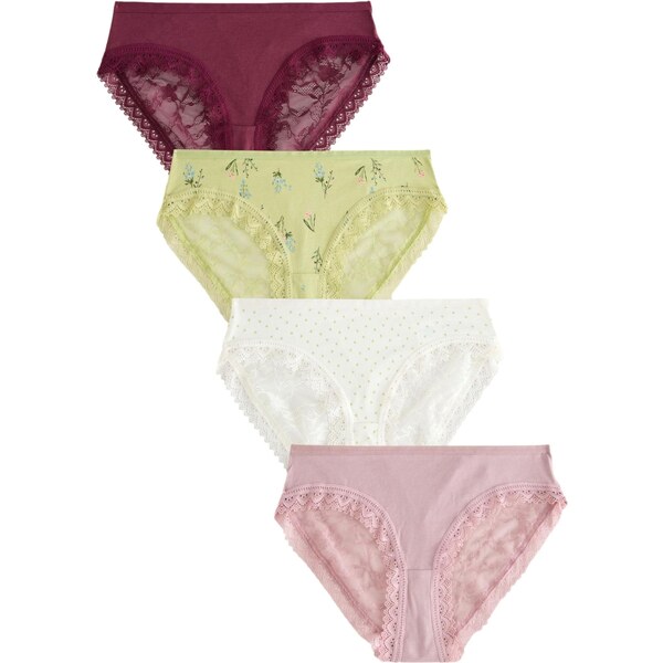 Next Nohavičky svetlozelená / ružová / burgundská / biela 65660439