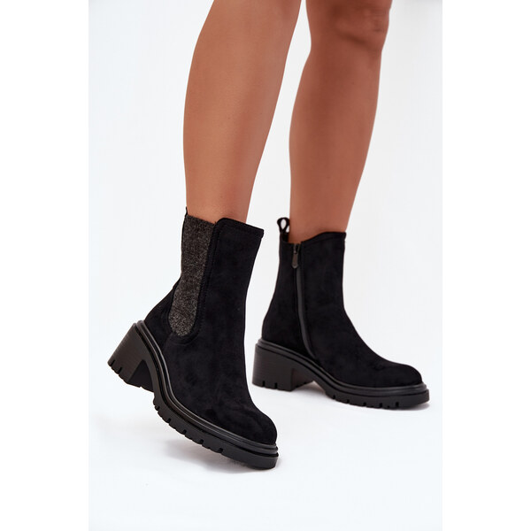 Boto Dámske Zateplené Čižmy Na Bloku Čierne Zoralia 65143663