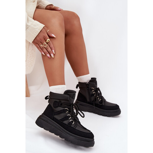 Boto Dámske Čižmy Na Platforme Čierne Liorae 65143664