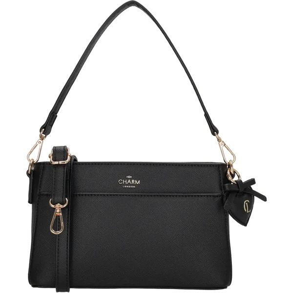 Charm London Čierna elegantná crossbody kabelka Samantha 65143167