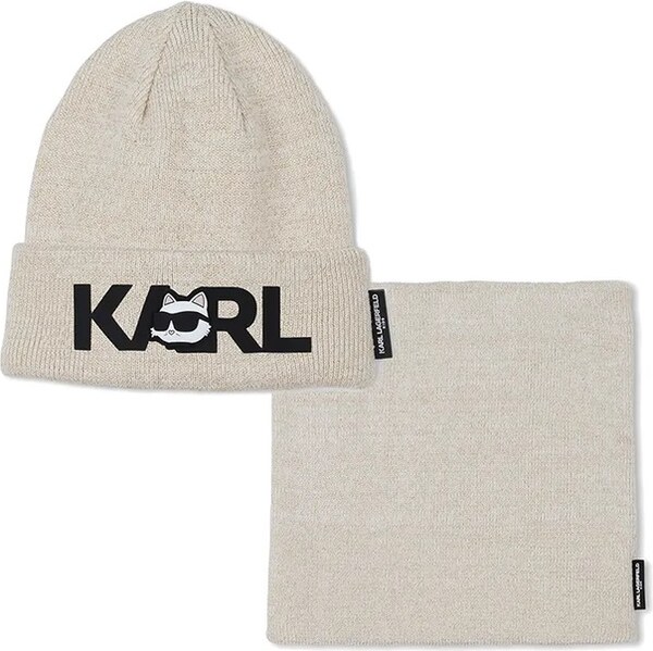 Detská bavlnená čiapka a šál Karl Lagerfeld 65146110