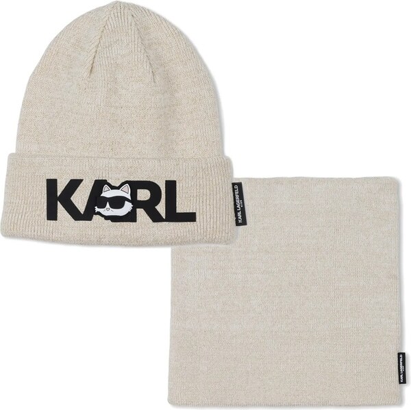 Detská bavlnená čiapka a šál Karl Lagerfeld 65146117