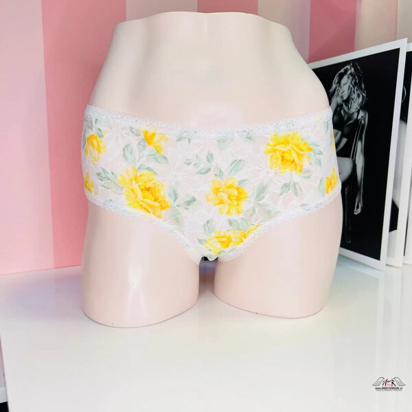 Kvetované nohavičky s vysokým pásom a čipkou Pink pre celodennú 46574634