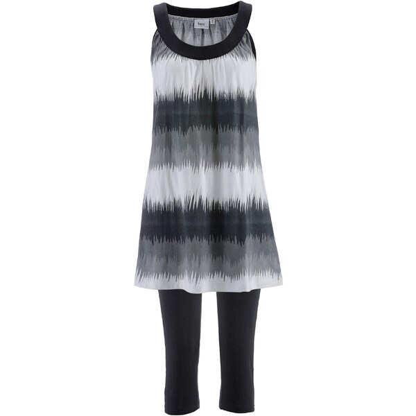 bonprix Šaty + capri-legíny (2-dielna sada), farba čierna 44798756