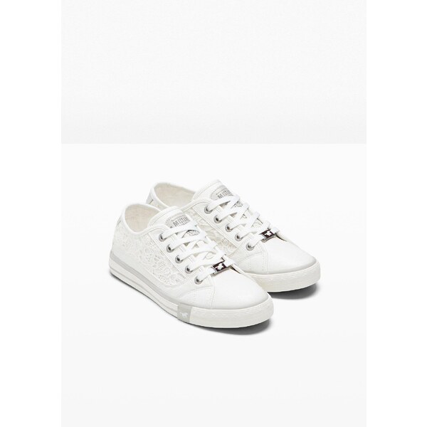 bonprix Tenisky Mustang s čipkou, farba biela 66631243