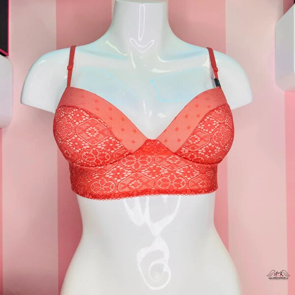 Victorias Secret Červený Top s Čipkou Kolekcia Spodnej Bielizne 65202415