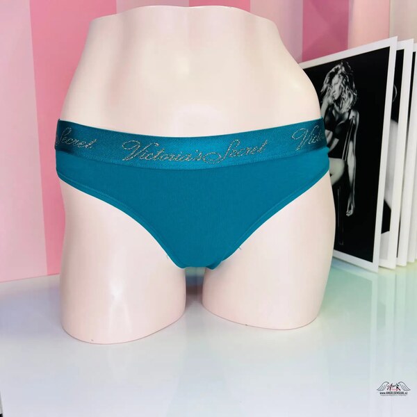 Nový sexy štýl Petrolejové tangá Victorias Secret so širokou gumou 46575061