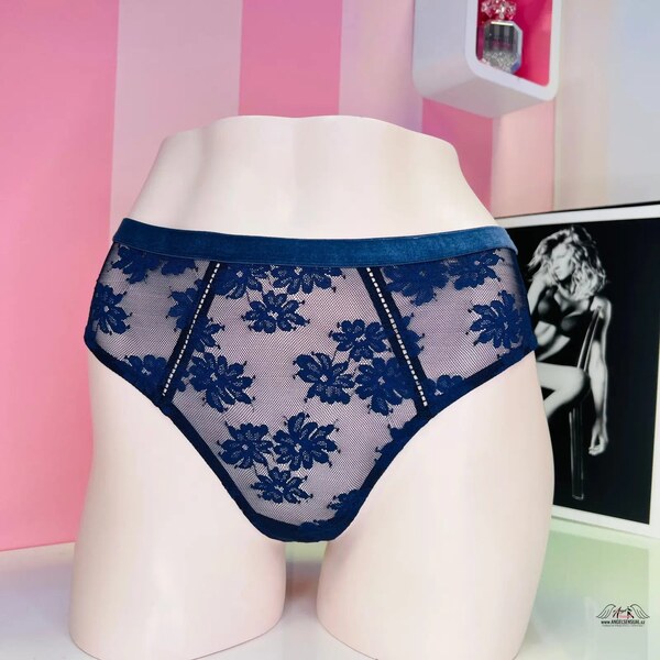 Victorias Secret Elegantné sieťované tangá s vyšívanými kvetmi a 46574911
