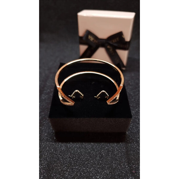 Victorias Secret Exkluzívny Zlatý Set Nášnikov a Náramku s Kamienkami 46574857