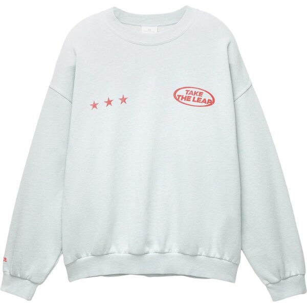 Pull&Bear Mikina nebesky modrá / červená 65678875