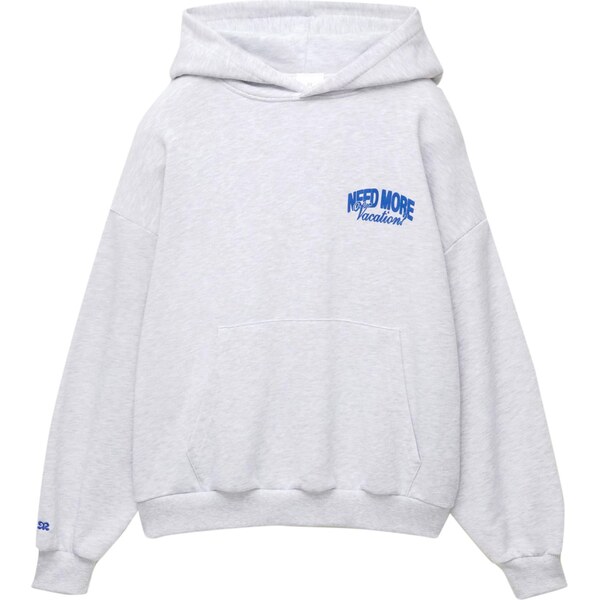 Pull&Bear Mikina PACIFIC VACATIONS modrá / svetlosivá 65678876