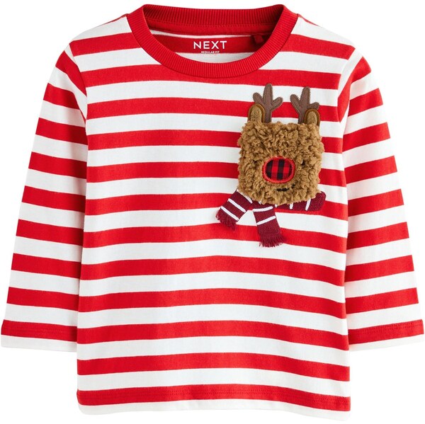 Next Tričko hnedá / červená / vínovo červená / biela 65887866