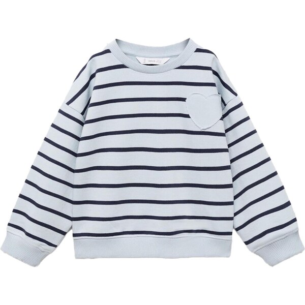 MANGO KIDS Mikina HEART námornícka modrá / svetlomodrá 65493811