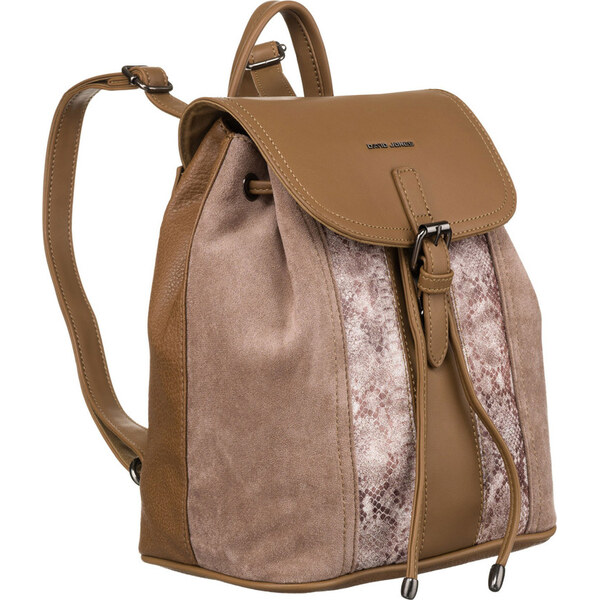 David Jones svetlohnedý kožený batoh s chlopňou 6885-2 53574579