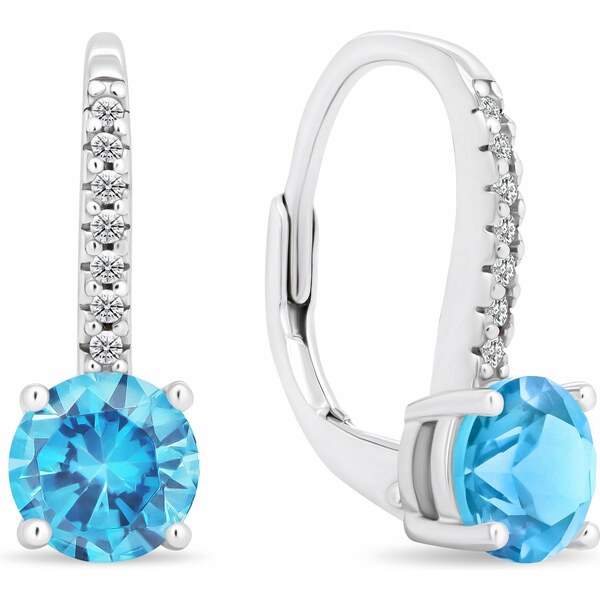 Brilio Silver Trblietavé strieborné náušnice so svetlo modrým zirkónom 66586935
