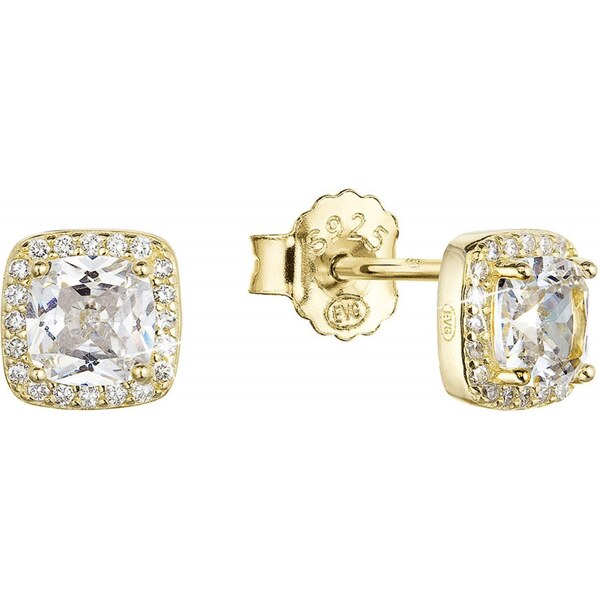 Evolution Group Pozlátené náušnice kôstky so zirkónmi 11438.1 crystal 66579025