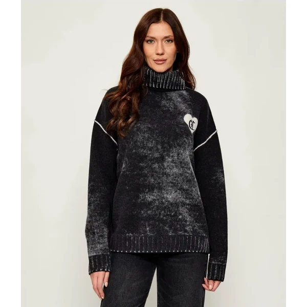 Just Cavalli Vlnený rolák Reserve print | Oversize fit 65160639