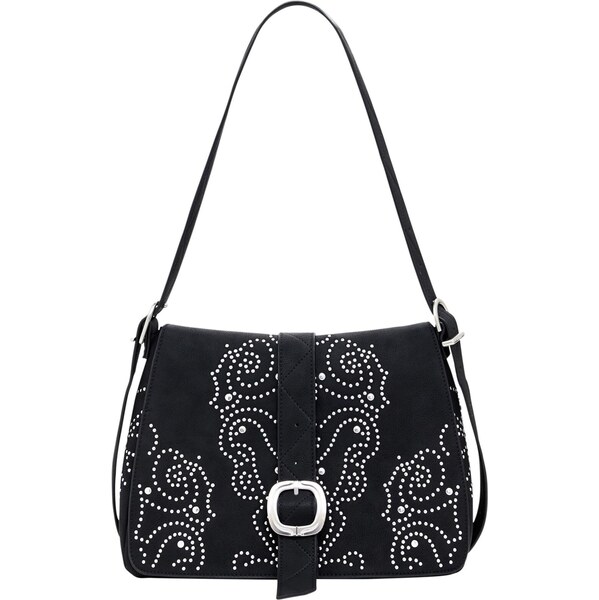 Desigual Kabelka na rameno Poker Face Posadas čierna / strieborná 65731096