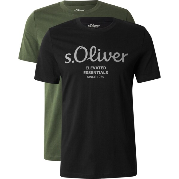 s.Oliver Tričko svetlosivá / olivová / čierna 65162765