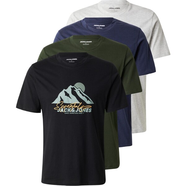 JACK & JONES Tričko JJSUN námornícka modrá / sivá melírovaná / 65162890