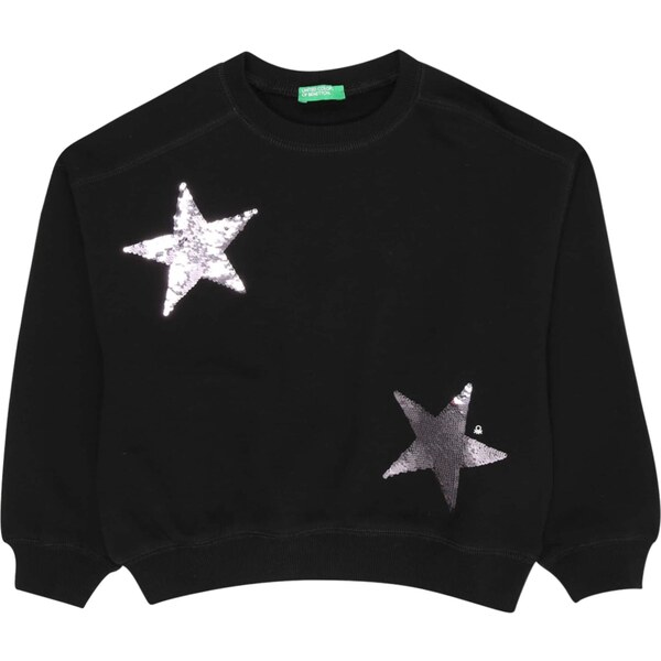 UNITED COLORS OF BENETTON Mikina čierna / strieborná 65662123