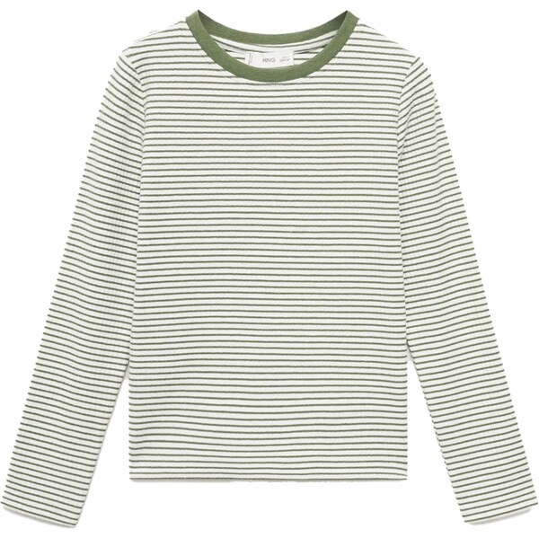 MANGO KIDS Tričko LORE kaki / biela 65882915