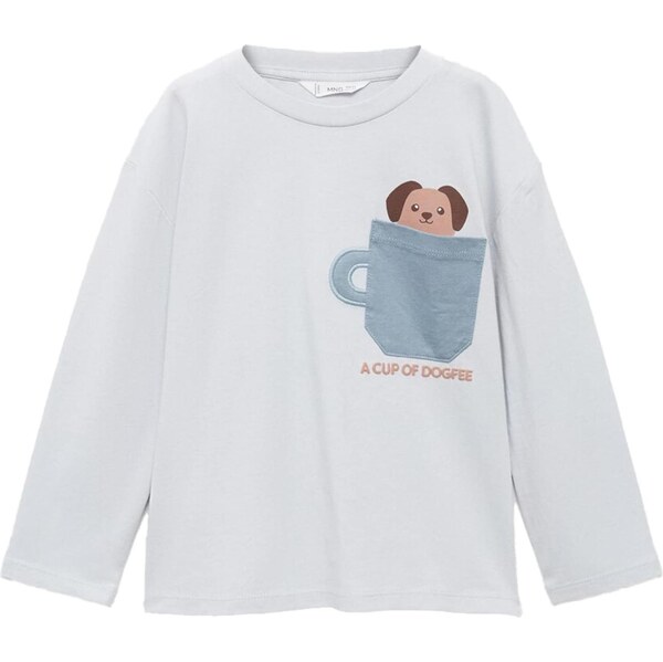 MANGO KIDS Tričko ANICUP opálová / modrosivá / kapučíno / tmavohnedá 65657644