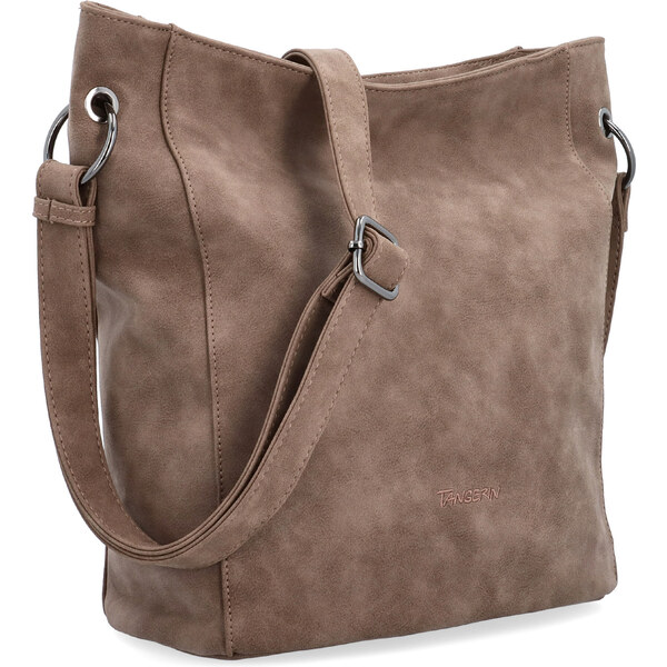 Kabelka zo syntetickej kože crossbody Tangerin hnedá 1105 H 65164620