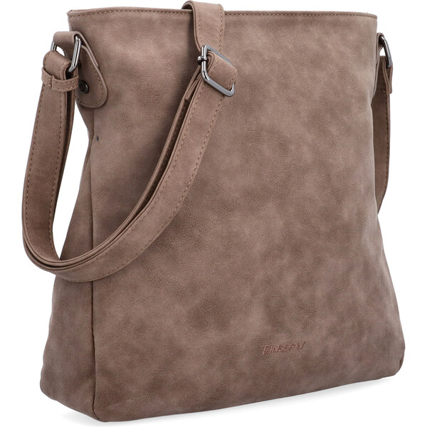 Kabelka zo syntetickej kože crossbody Tangerin hnedá 1101 H 65164636