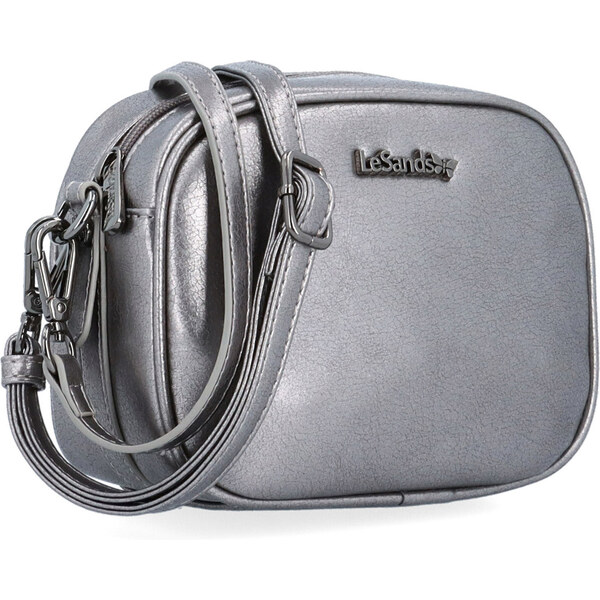 Kabelka zo syntetickej kože crossbody Le Sands strieborná 4370 TI 65169198