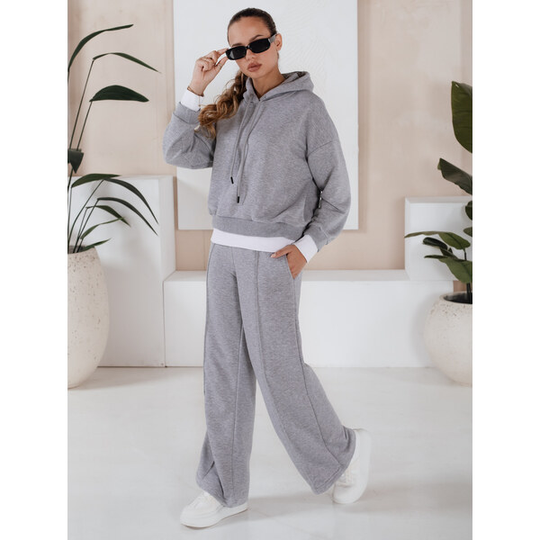 BASIC Sivá tepláková súprava so širokými nohavicami SANELIS AY0986 46506486