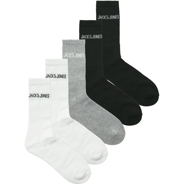 JACK & JONES Ponožky JACREGEN sivá melírovaná / čierna / biela 65175484