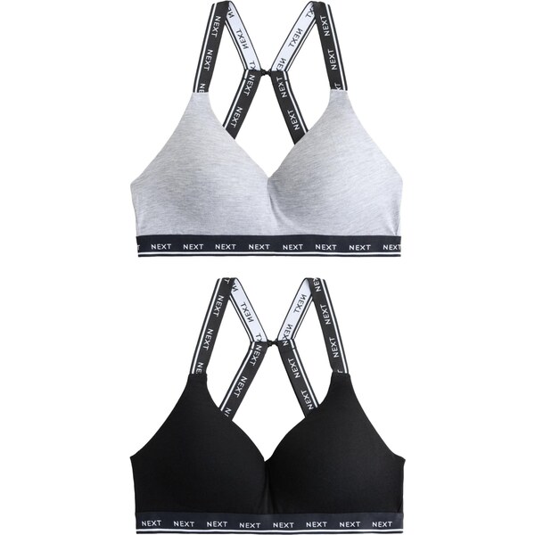 Next Podprsenka svetlosivá / čierna / biela 65731345