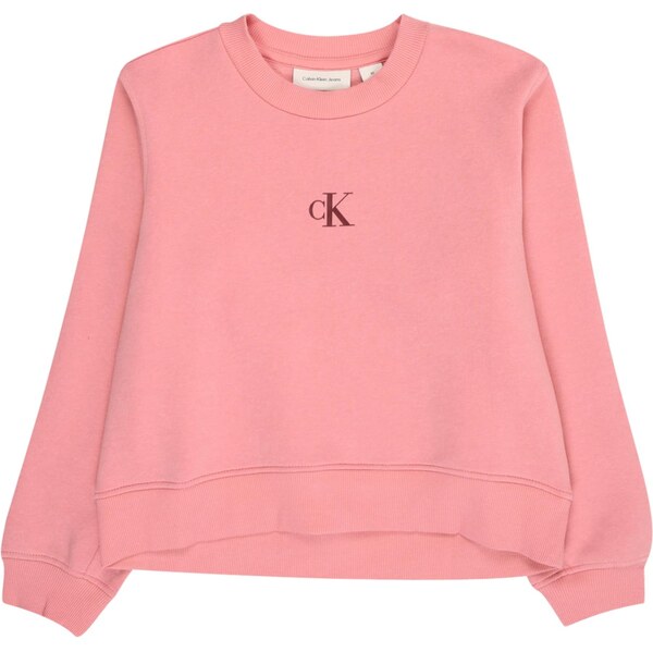 Calvin Klein Jeans Mikina tmavohnedá / ružová 65292707