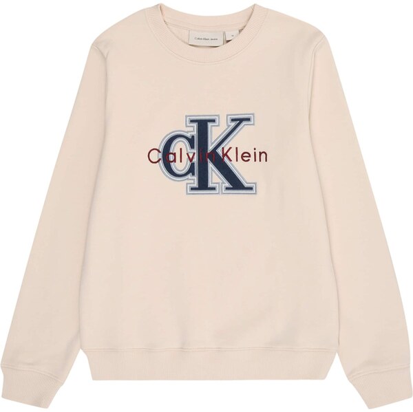 Calvin Klein Jeans Mikina Festive svetlobéžová / námornícka modrá / 65175729