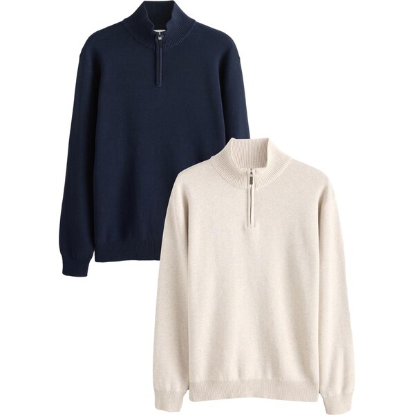 Next Sveter tmavobéžová / námornícka modrá 65660446