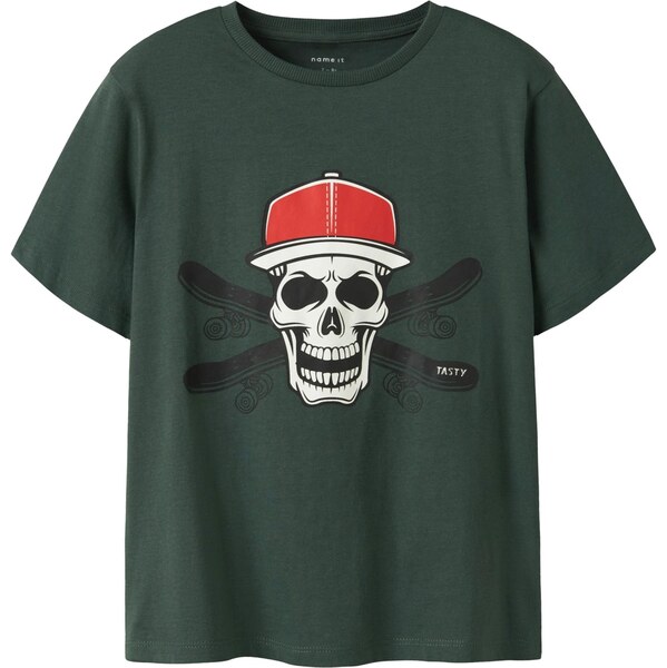 NAME IT Tričko NKMNOTTI tmavozelená / červená / čierna / biela 65662233