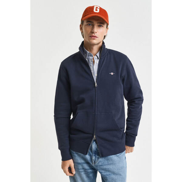 MIKINA GANT REG SHIELD FULL ZIP SWEAT EVENING BLUE 65174374