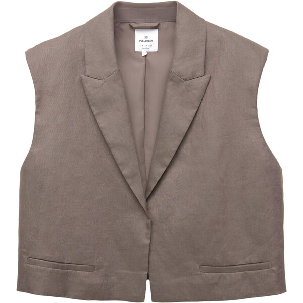 Pull&Bear Vesta k obleku tmavobéžová 65889228