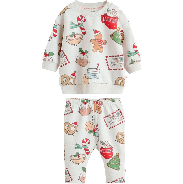 Next Joggingová súprava brokátová / svetlosivá / červená / biela 65980773