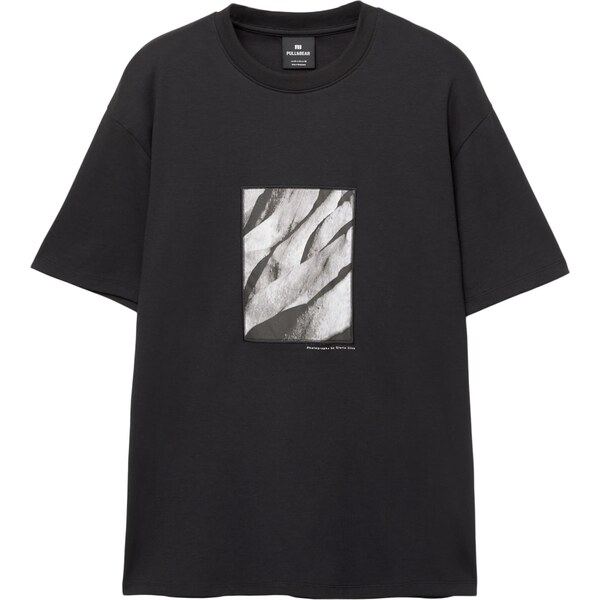 Pull&Bear Tričko pastelovo zelená / čierna / biela 65475218