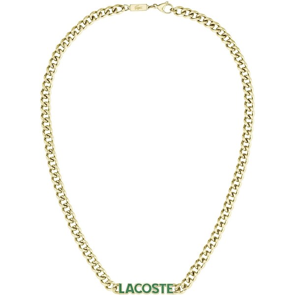 Lacoste Výrazný pozlátený náhrdelník z ocele Script 2040475 66586934