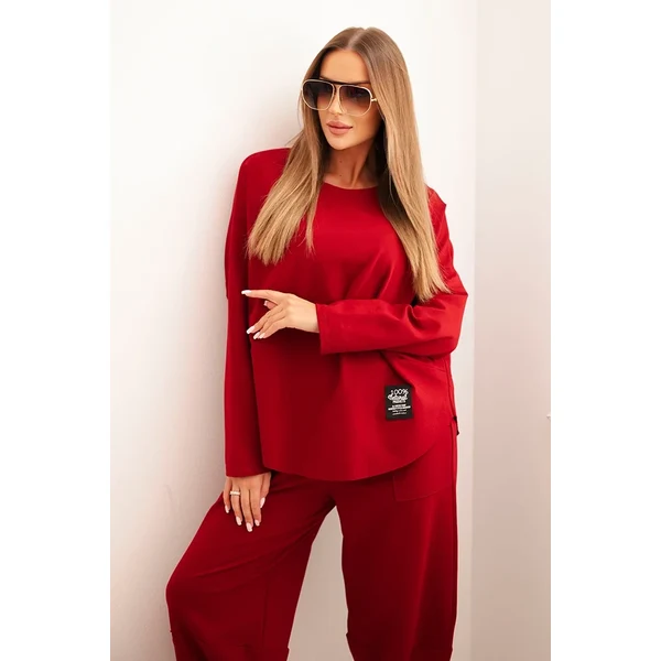 Kesi Włoski Komplet Punto Milano Winter bluza + spodnie bordový 65179935