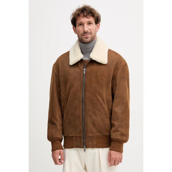 Semišová bunda BOSS Orange Jonier 65178163