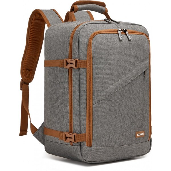 KONO Batoh - Carryon, pre cestovateľov, šedo/hnedý 66043674