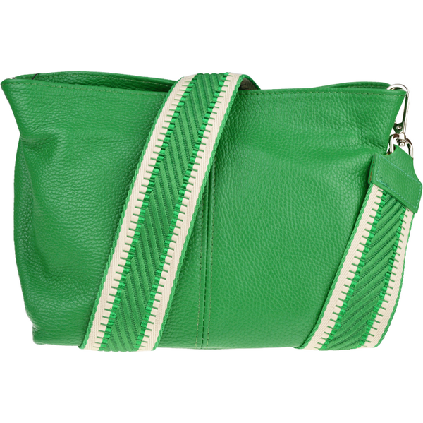 Zelená kožená talianska crossbody kabelka Batilda Verde s prídavným 65182266