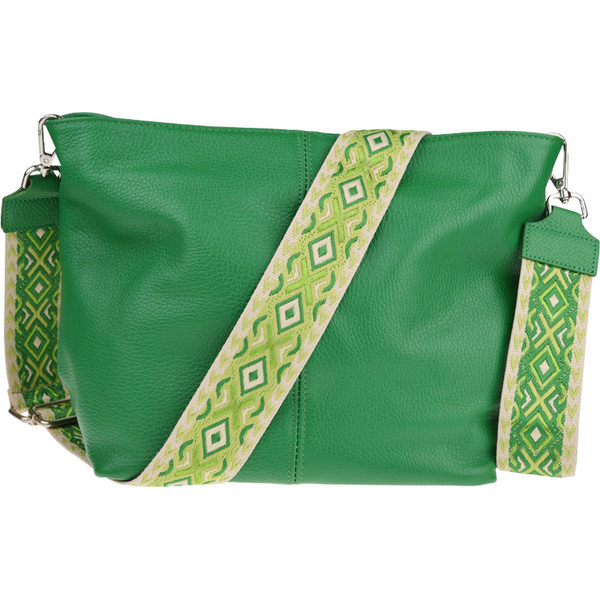 Zelená kožená talianska crossbody kabelka Prisca Verde Chiaro s 65182270