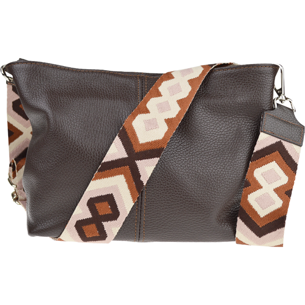 Cafe kožená talianska crossbody kabelka Batilda Cafe s prídavným 65182274