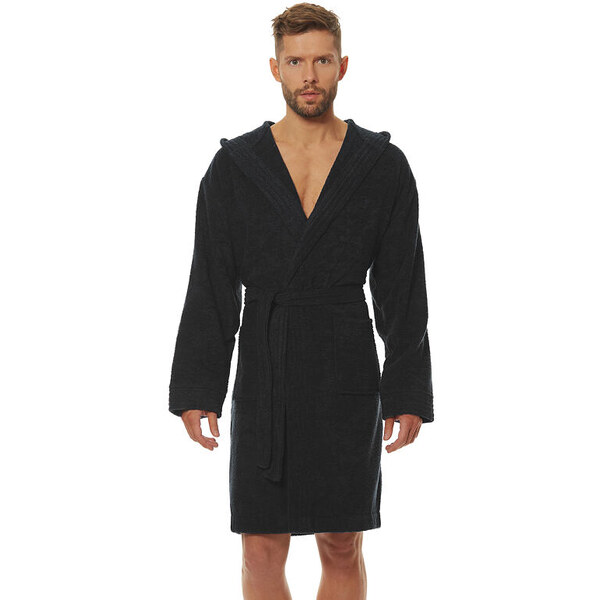 L&L Pánsky župan Leon tmavo sivý kratší 31371653