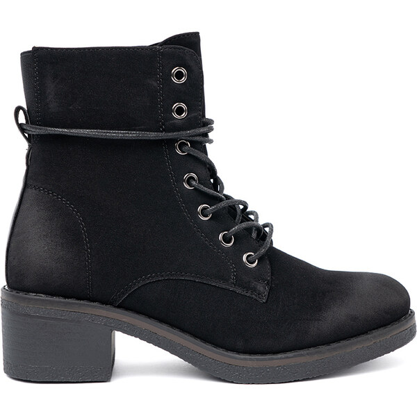 Shelvt Black lace-up boots with a low heel 65184977